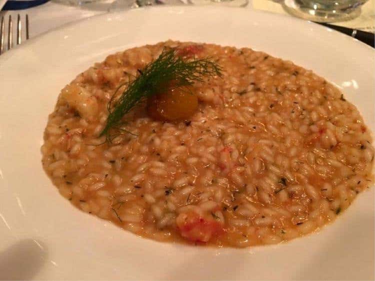 Risotto Carnaroli Campo dell’Oste con Gambero Rosso di Mazara, pomodoro Pachino e Timo - Chef Enrico Derflingher